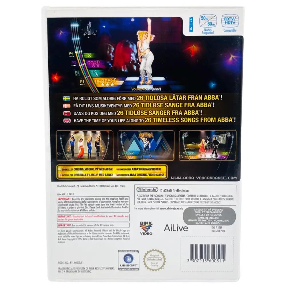ABBA: You Can Dance - Nintendo Wii Spill - Cover - Manual - Spill/Disk