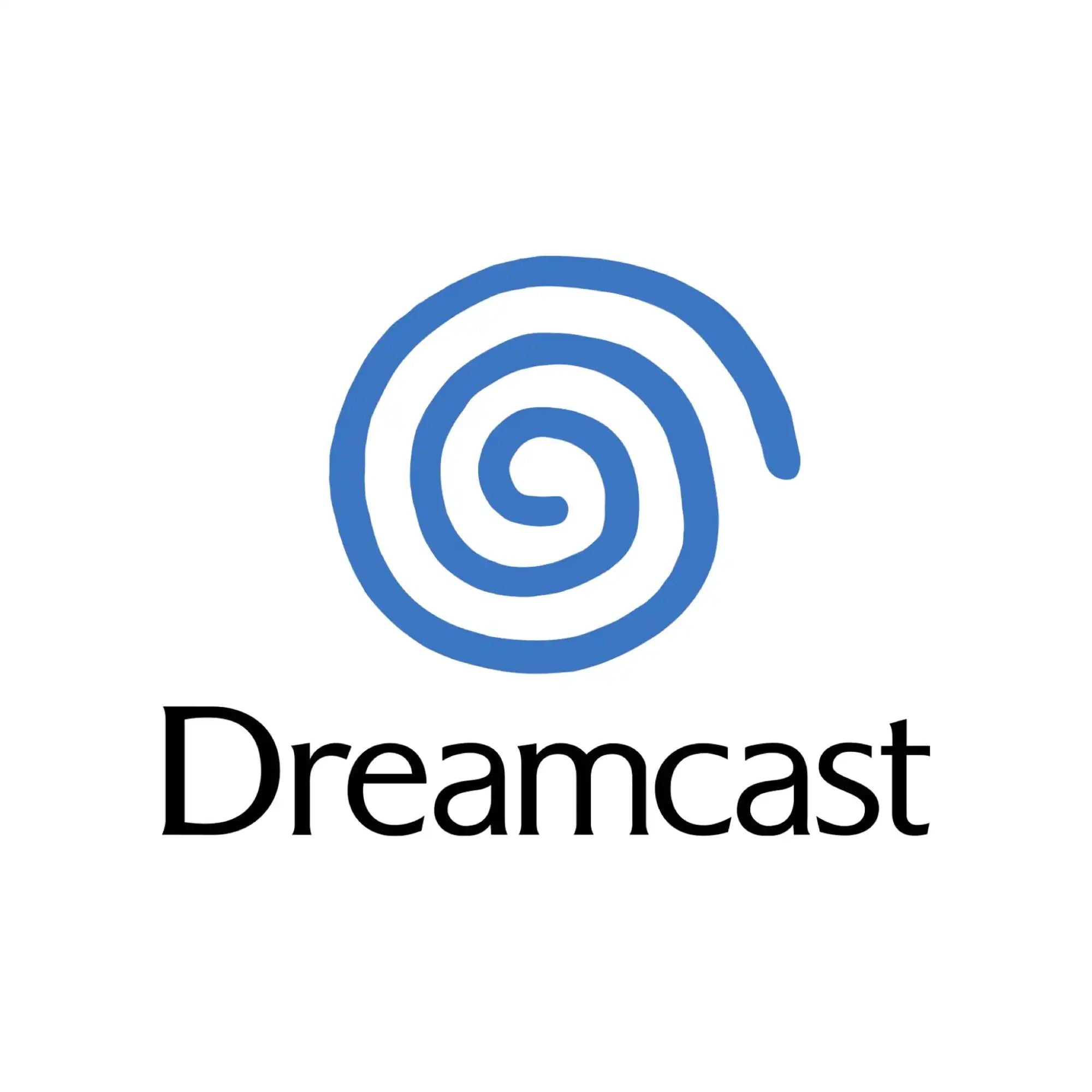 Blå spiral-logo for Dreamcast spillkonsoll