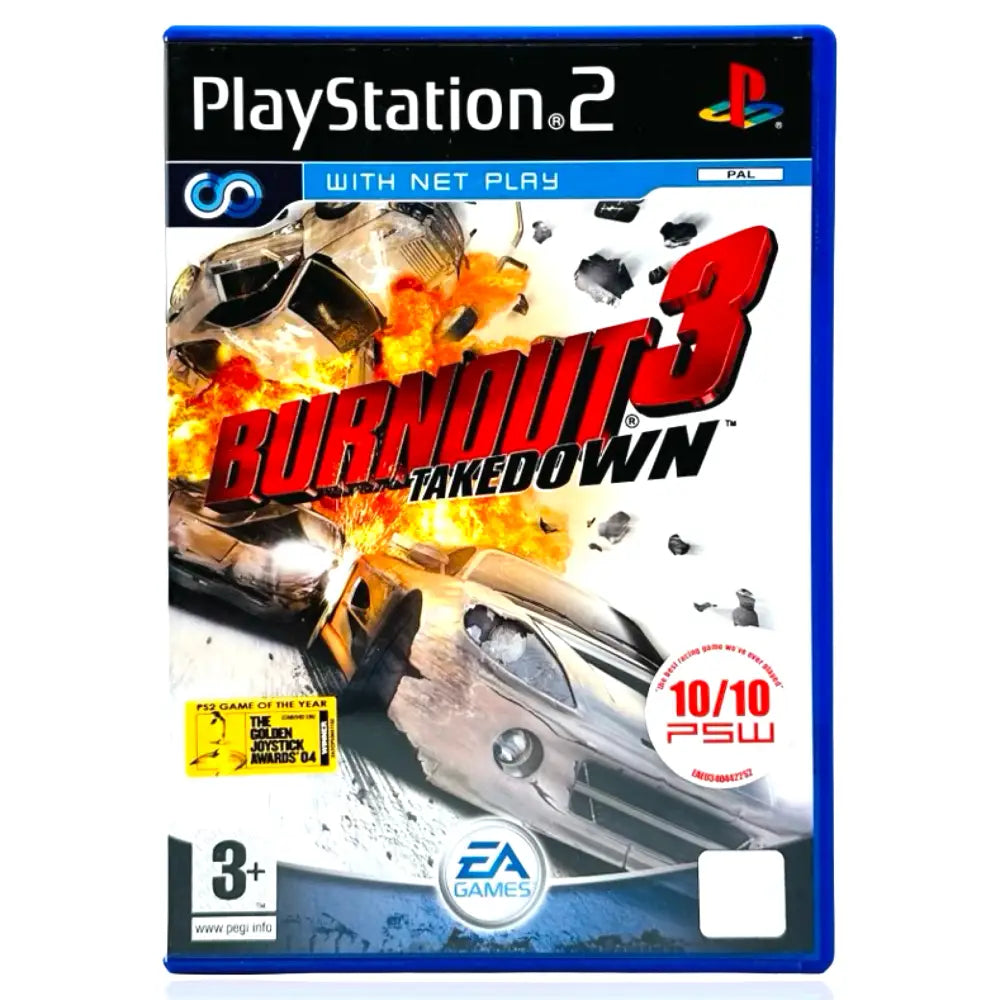 Burnout 3 Takedown - PlayStation 2 (PS2) Spill - Cover - Manual - Spill/Disk / Black Label