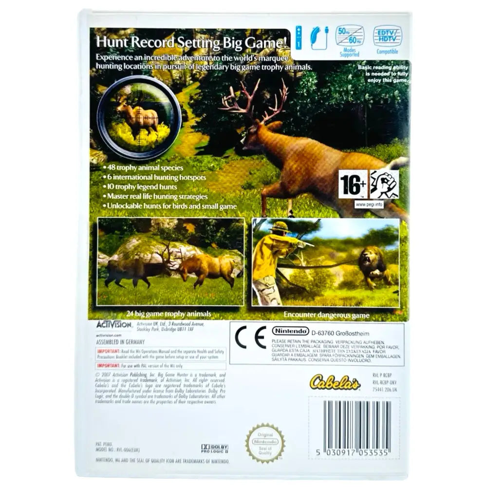 Cabela’s Big Game Hunter - Nintendo Wii Spill