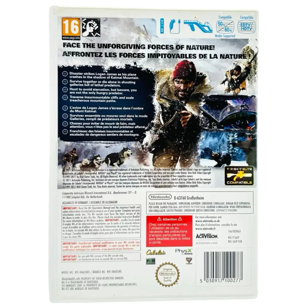 Cabela’s Survival: Shadows Of Katmai - Nintendo Wii Spill