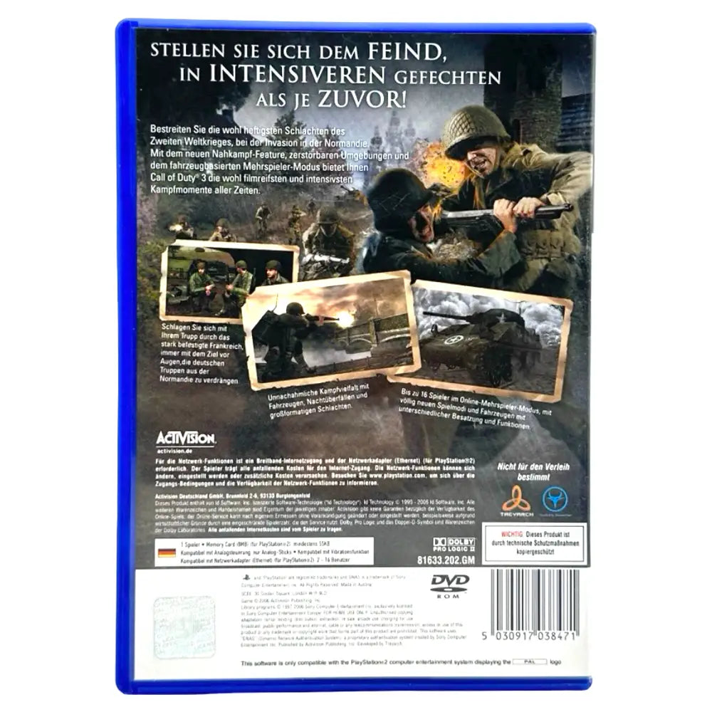 Call Of Duty 3 (Tysk) - PlayStation 2 (PS2) Spill