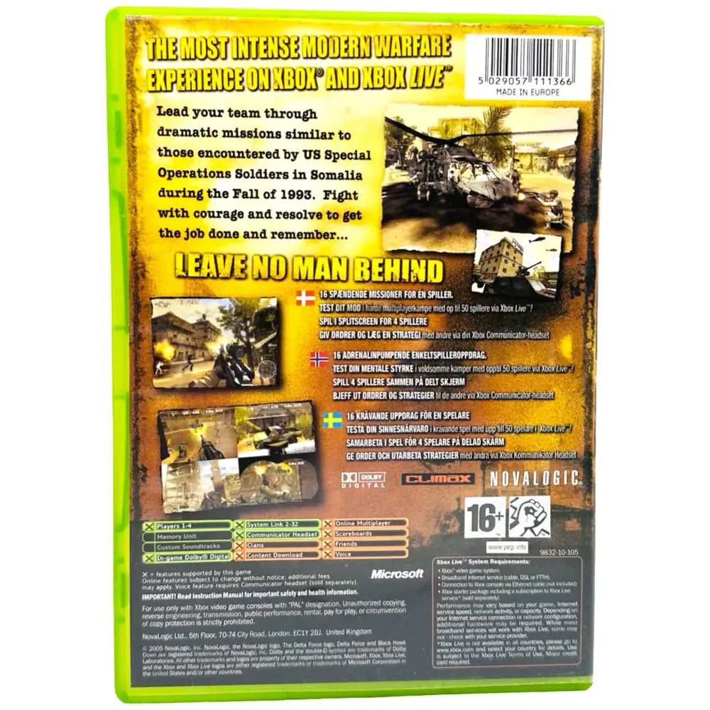 Delta Force: Black Hawk Down - Xbox spill - Spill