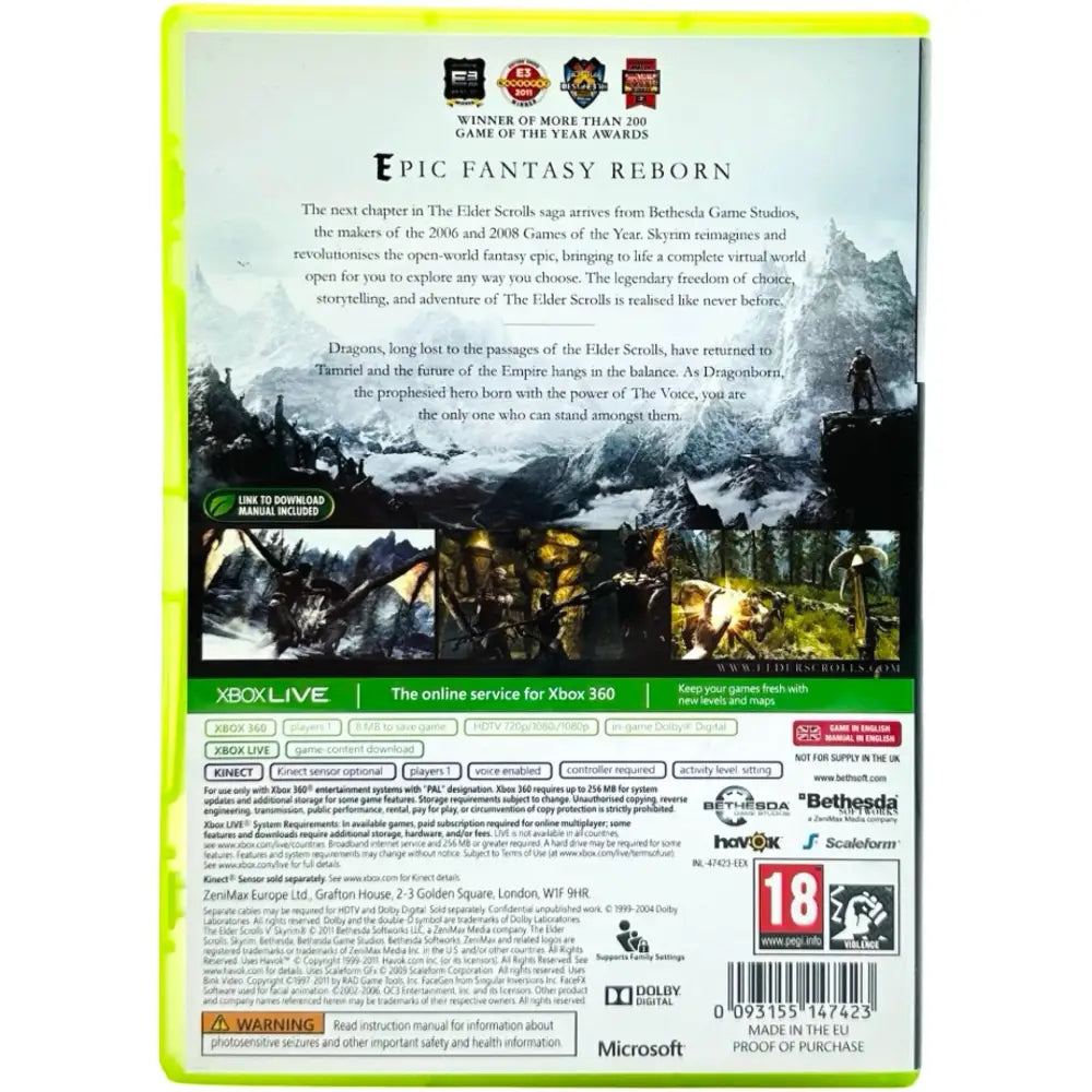 Elder Scrolls V: Skyrim - Xbox 360 Spill