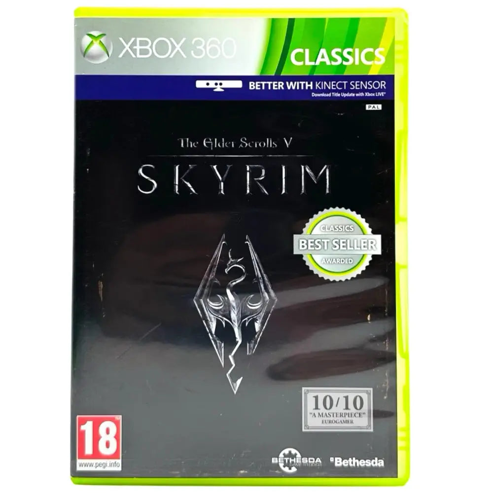 Elder Scrolls V: Skyrim - Xbox 360 Spill - Cover - Manual - Spill/Disk / Classics