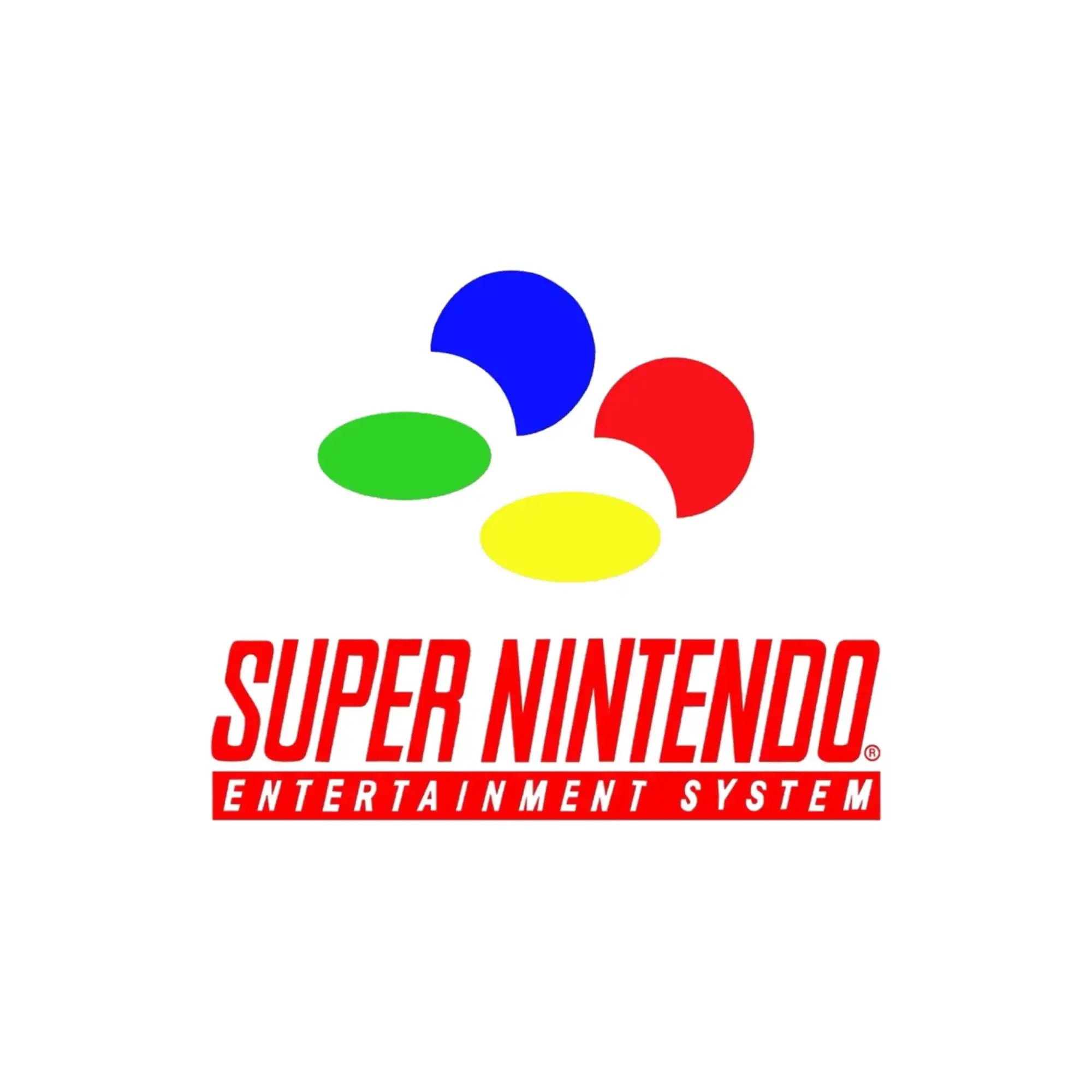 Det fargerike logoet til Super Nintendo Entertainment System.
