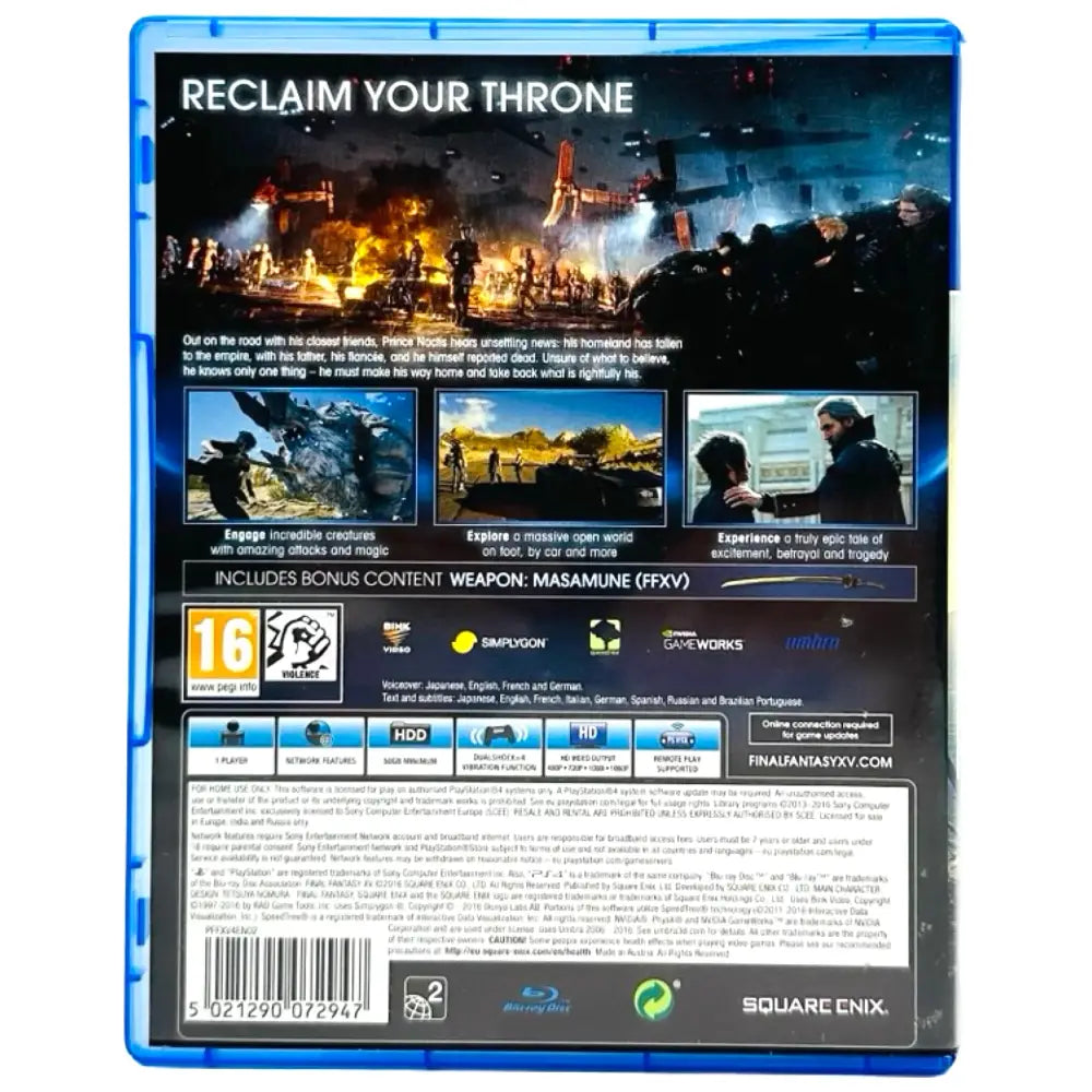 Final Fantasy XV - PlayStation 4 (PS4) Spill