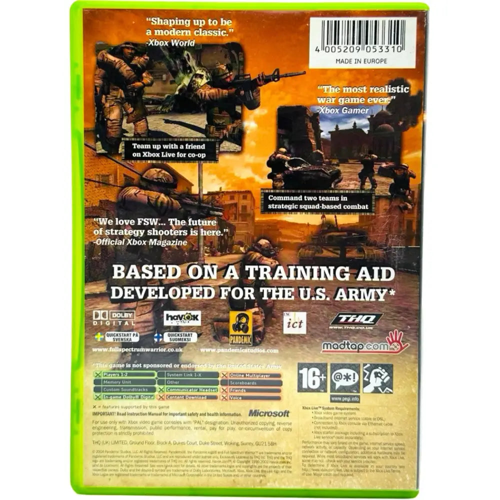 Full Spectrum Warrior - Xbox spill - Spill