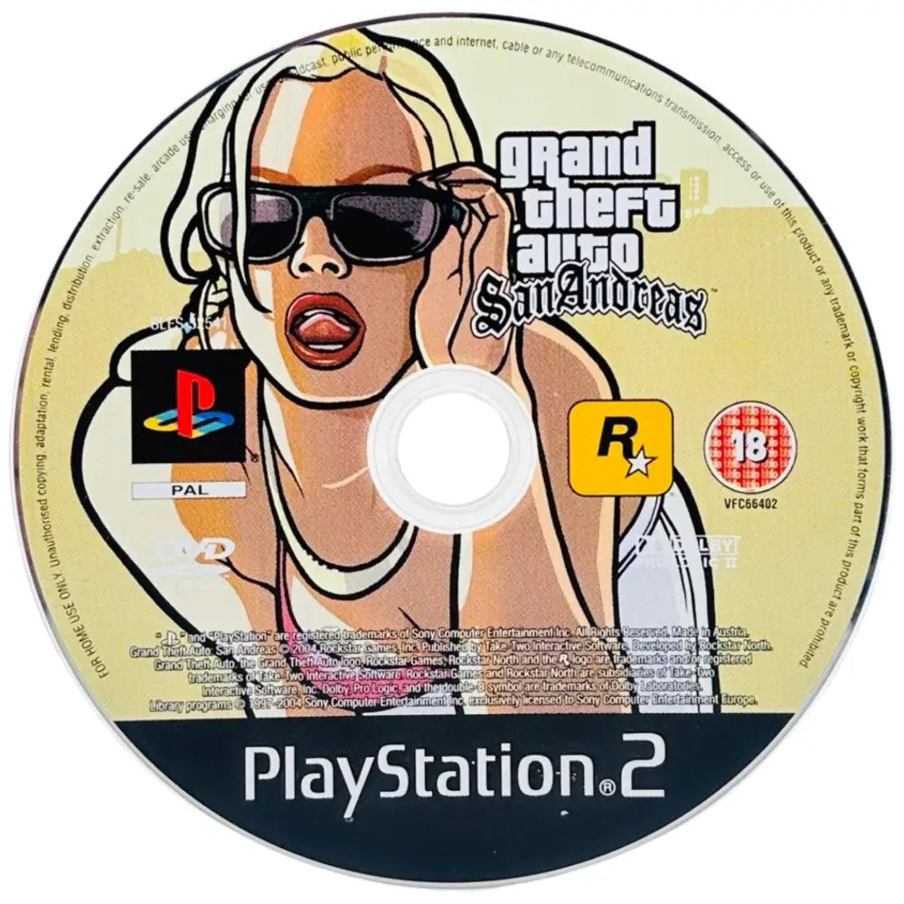 Grand Theft Auto: San Andreas - PlayStation 2 (PS2) Spill - Kun Spill/Disk / Standard