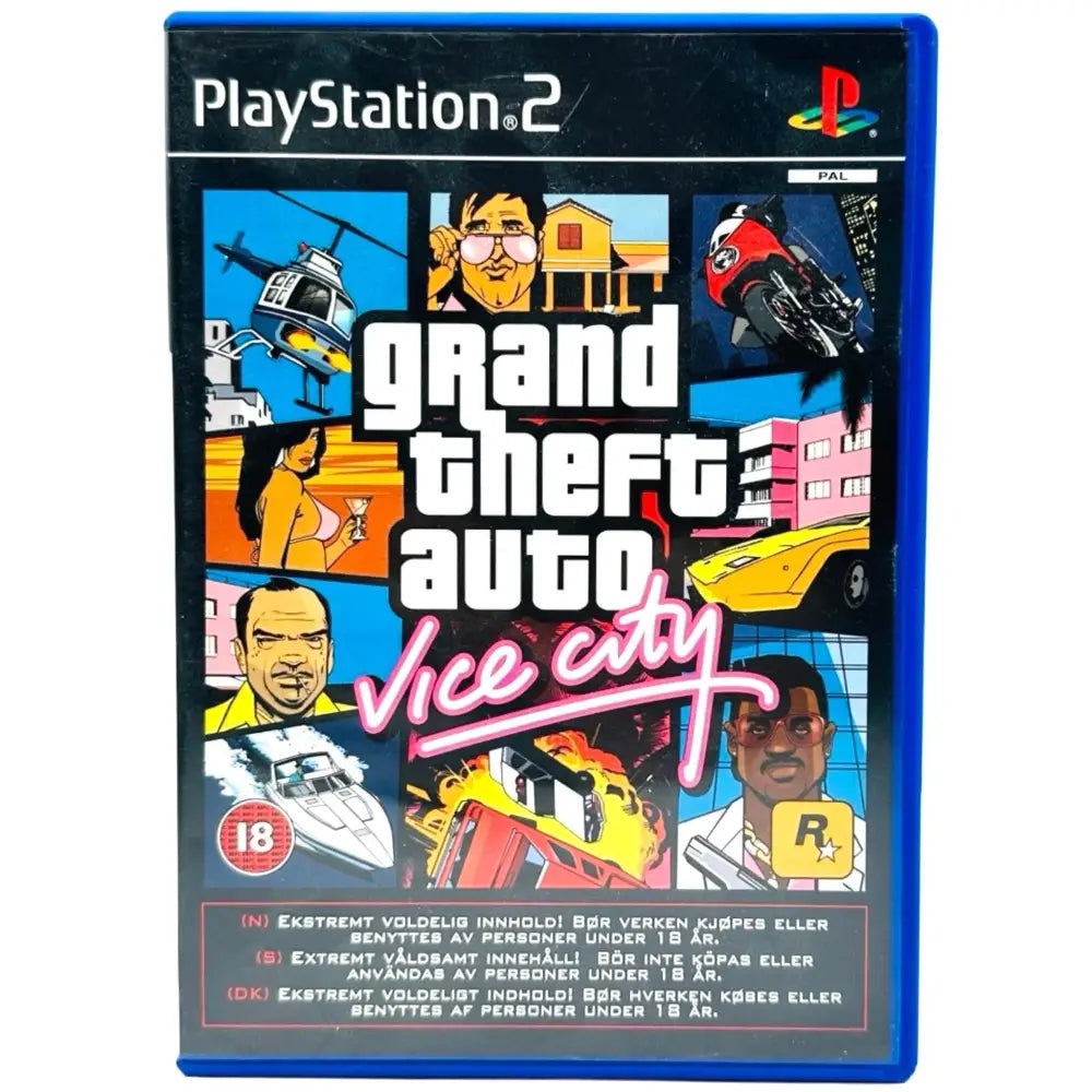 Grand Theft Auto: Vice City - PlayStation 2 (PS2) Spill - Cover - Manual - Spill/Disk / Standard