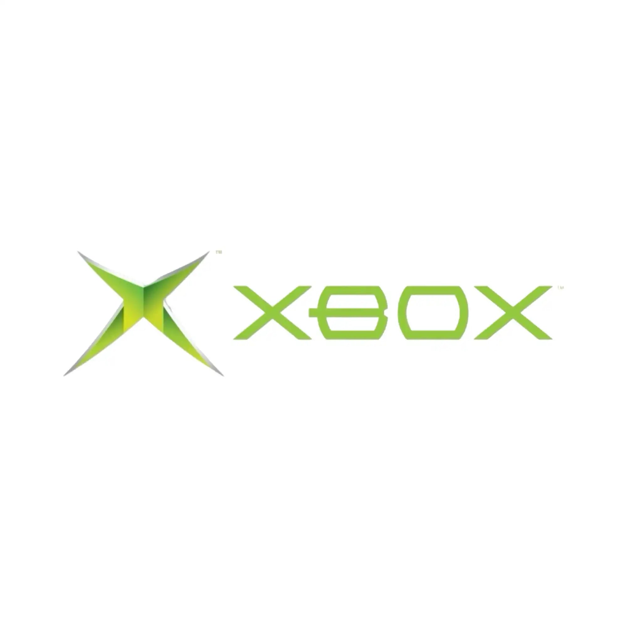 Grønn xbox-logo-klistermerke med et stiliserte «x»-design og fet skrift.
