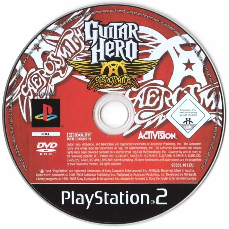 Guitar Hero: Aerosmith - PlayStation 2 (PS2) Spill - Kun Spill/Disk