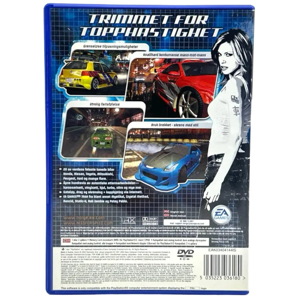 Need For Speed Underground - PlayStation 2 (PS2) Spill