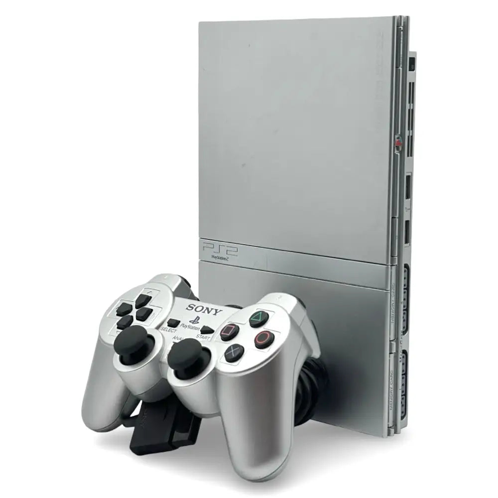 PlayStation 2 (PS2) Slim Konsoll pakke - Sølv