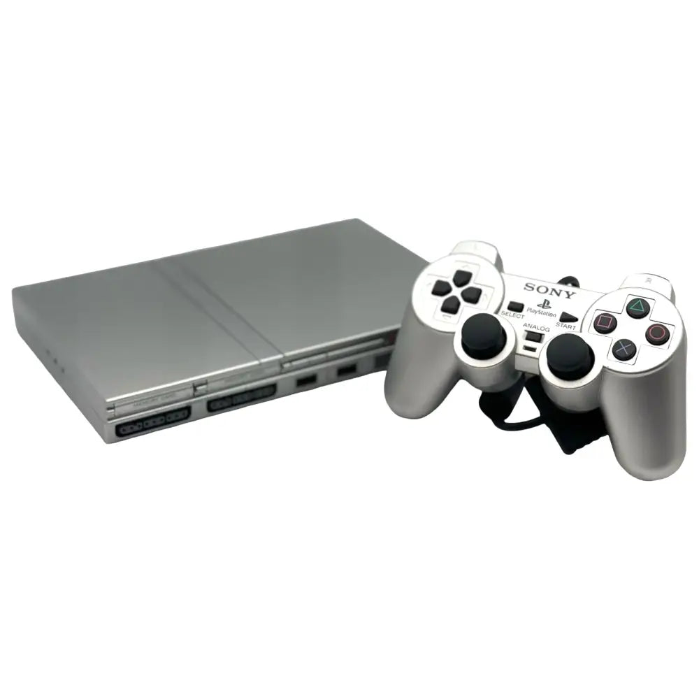 PlayStation 2 (PS2) Slim Konsoll pakke - Sølv