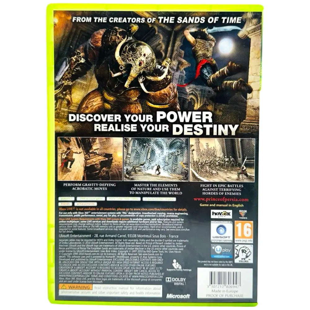 Prince Of Persia: The Forgotten Sands - Xbox 360 Spill