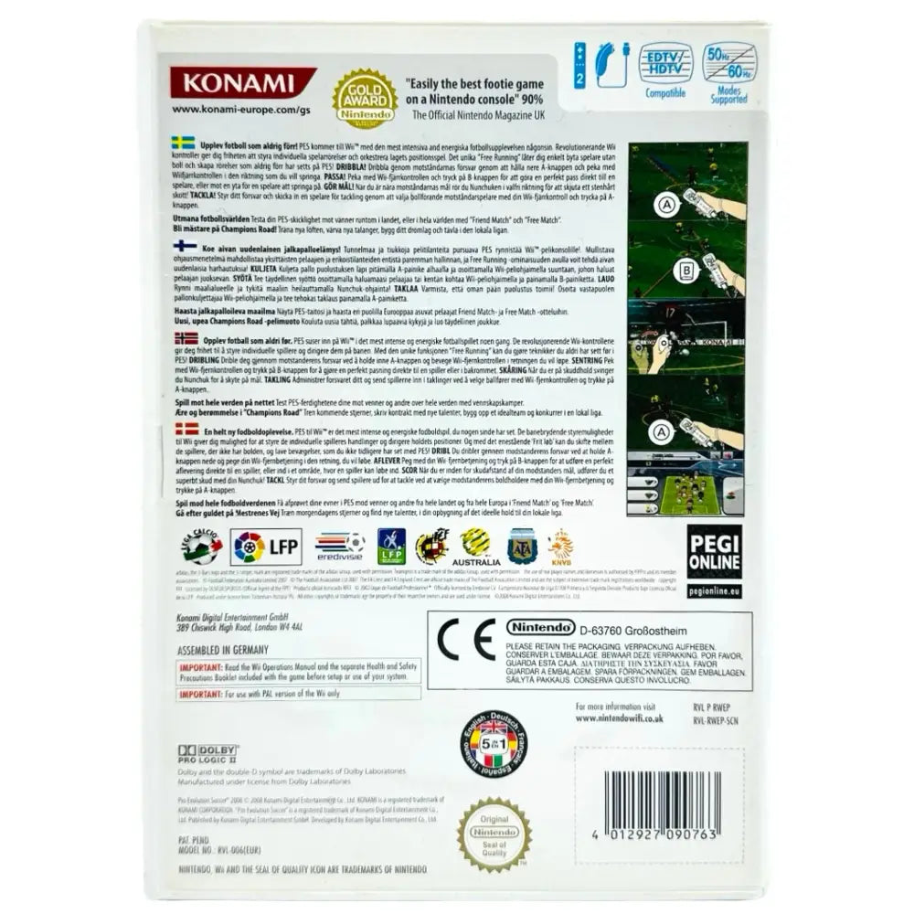 Pro Evolution Soccer 2008 - Nintendo Wii Spill