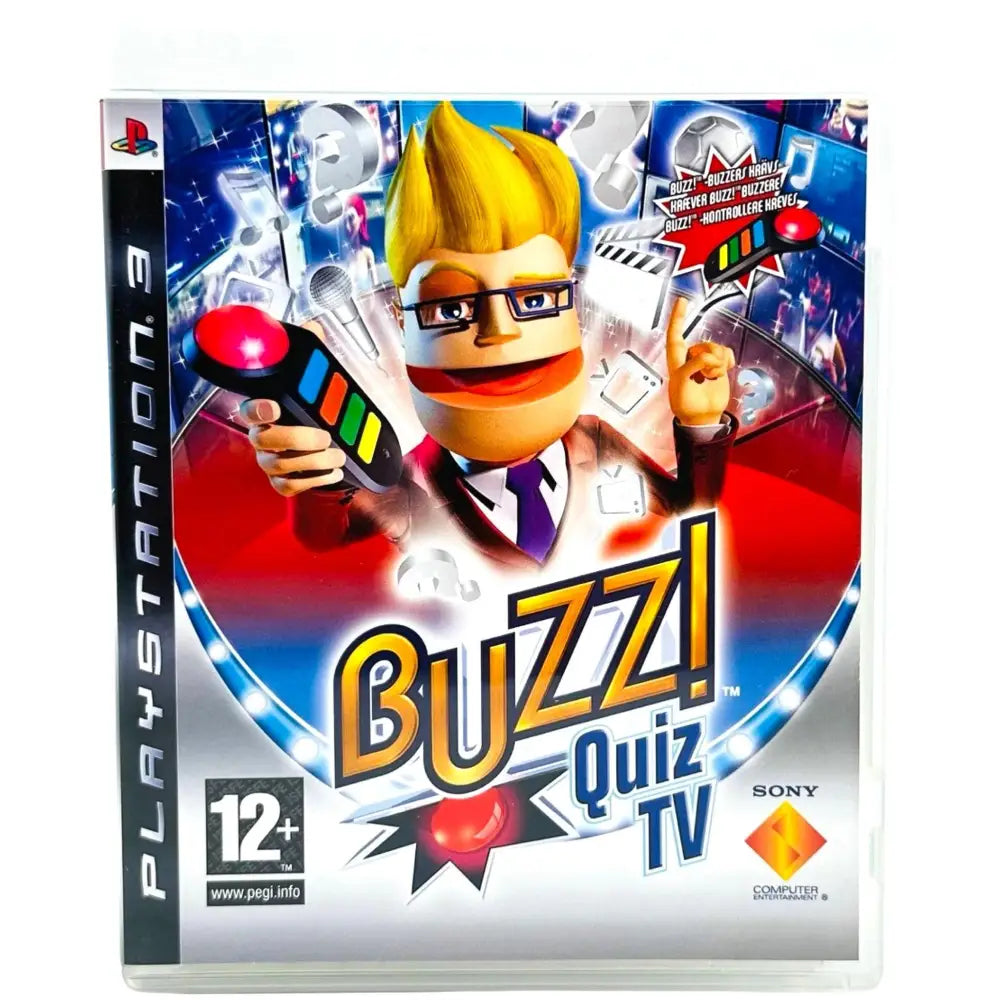 Buzz!: Quiz TV - PlayStation 3 (PS3) Spill - Cover - Manual - Spill/Disk