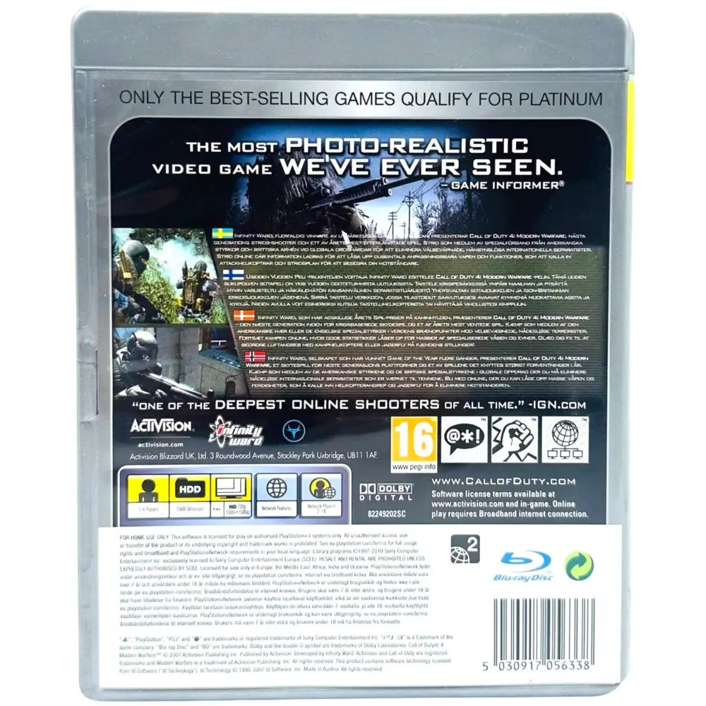 Call Of Duty 4: Modern Warfare - PlayStation 3 (PS3) Spill
