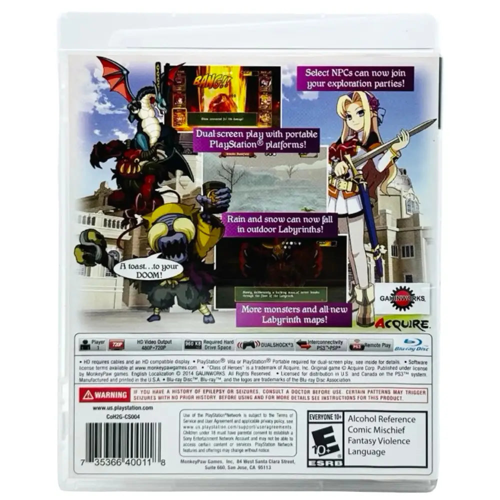 Class Of Heroes 2G (NTSC - Sonefri) - PlayStation 3 (PS3) Spill