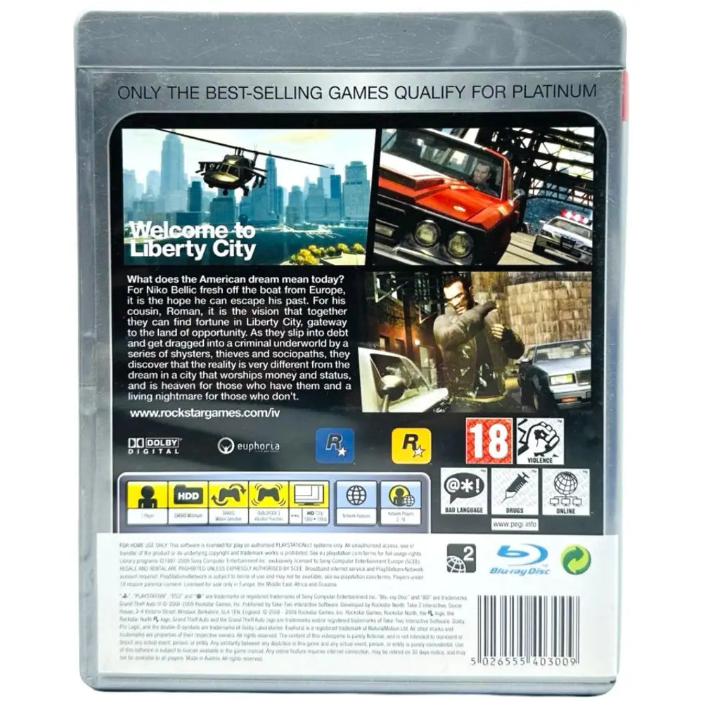 Grand Theft Auto IV - PlayStation 3 (PS3) Spill