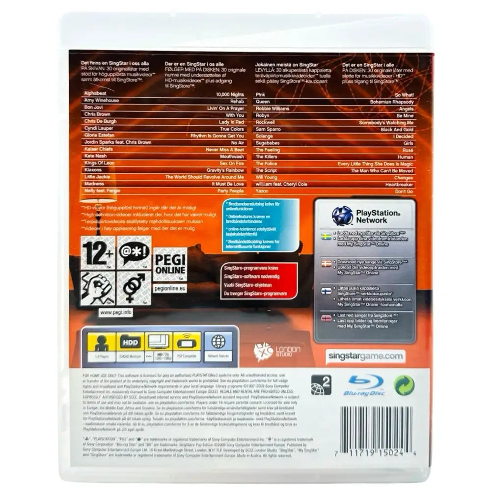 SingStar Pop Edition - PlayStation 3 (PS3) Spill