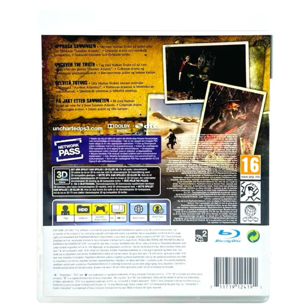 Uncharted 3: Drake’s Deception - PlayStation 3 (PS3) Spill