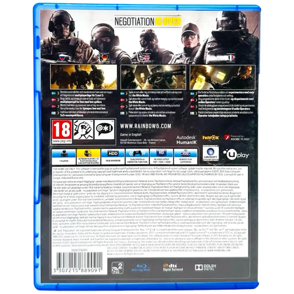 Rainbow Six Siege - PlayStation 4 (PS4) Spill