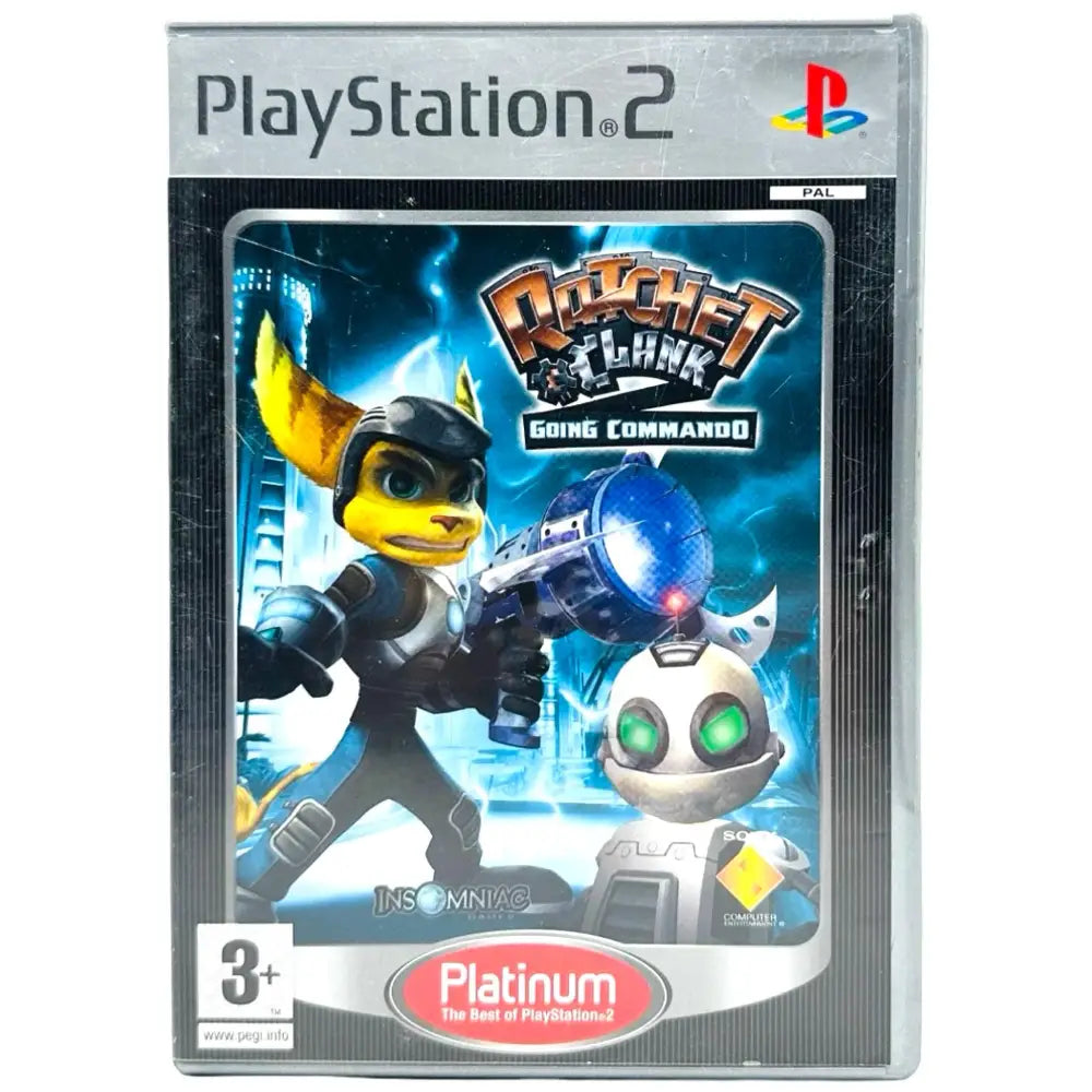 Ratchet & Clank 2: Going Commando - PlayStation 2 (PS2) Spill - Cover - Manual - Spill/Disk / Platinum