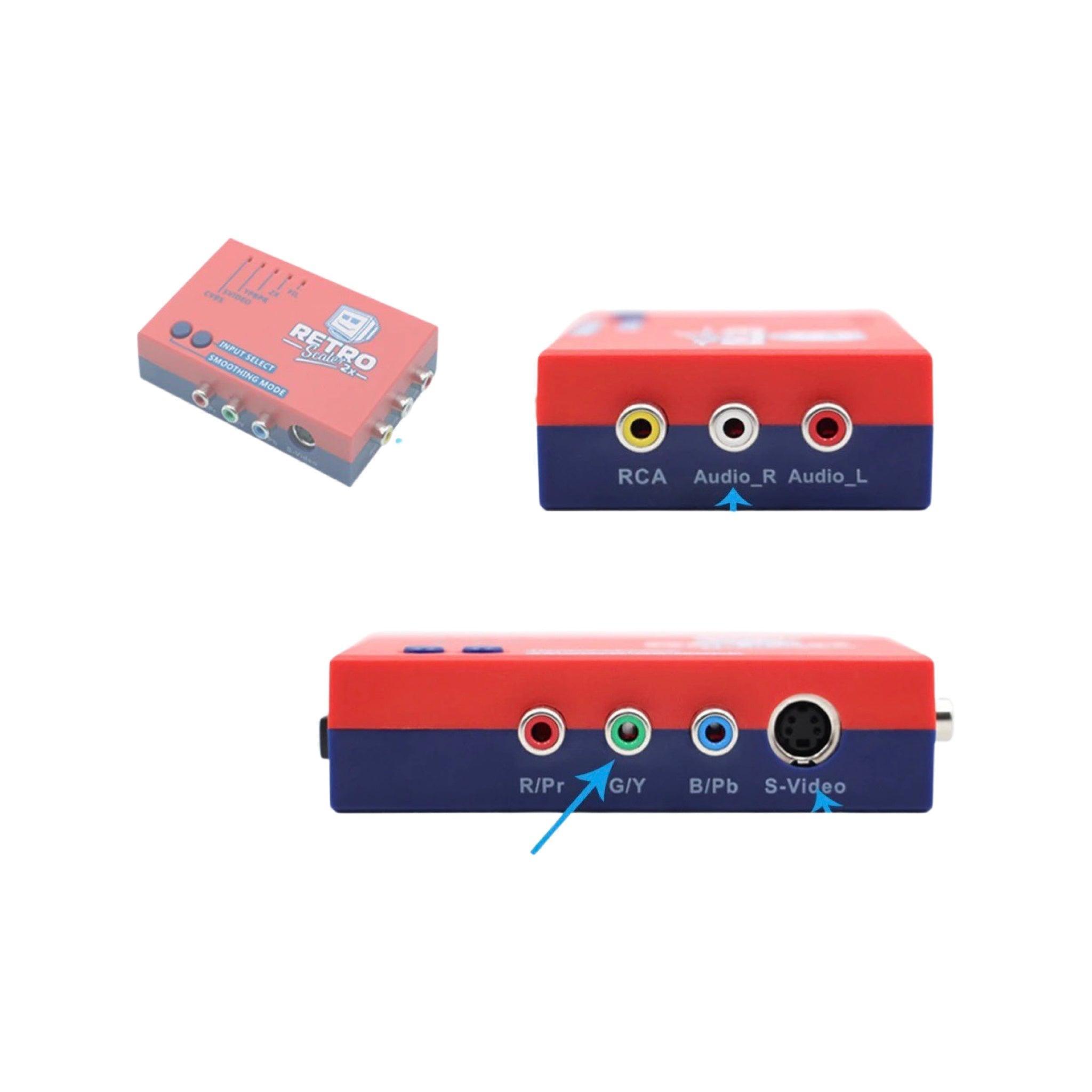 RetroScaler 2X Kompositt RCA/S-VIDEO/YPBPR Til HDMI Konverter / 2x Linje Dobler - RetroGaming.no