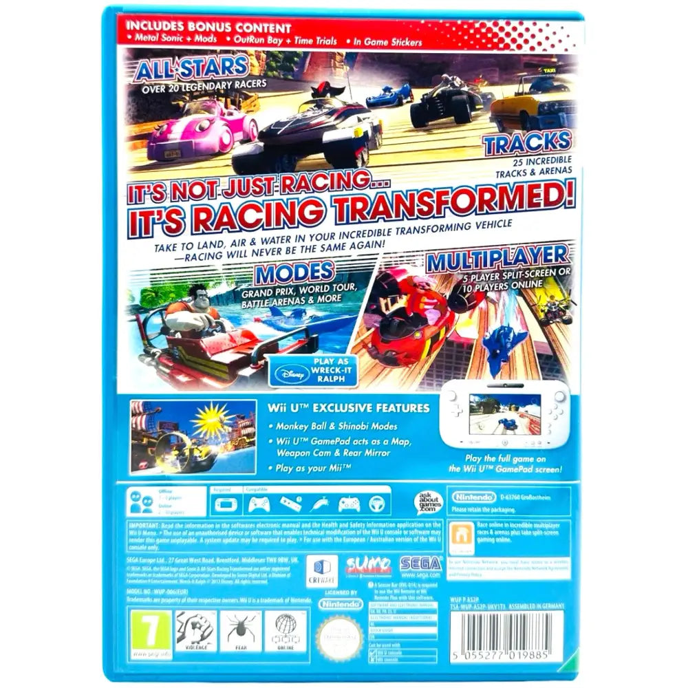 Sonic & All-Stars Racing Transformed - Nintendo Wii U Spill