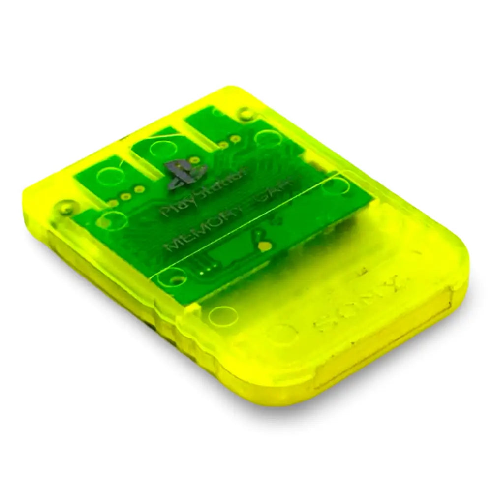 Sony PlayStation 1 Memory Card - Gul Transparent - Minnekort