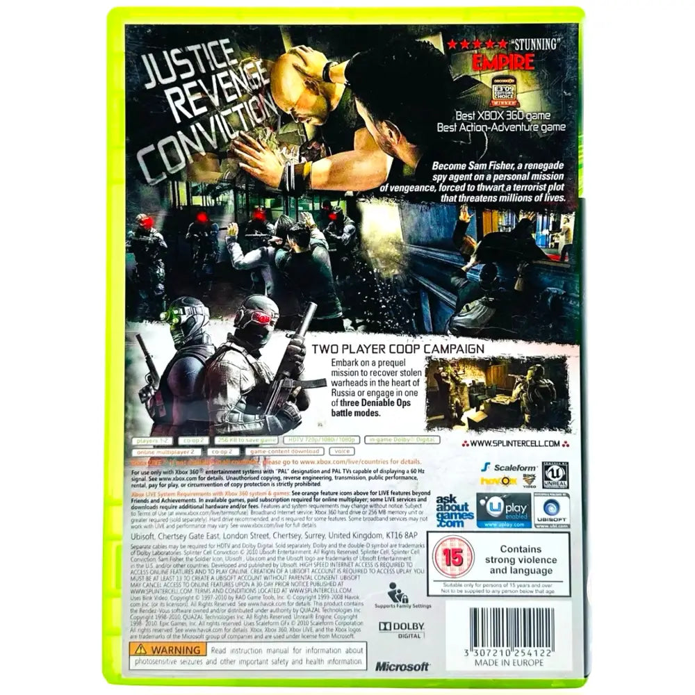Splinter Cell: Conviction - Xbox 360 Spill