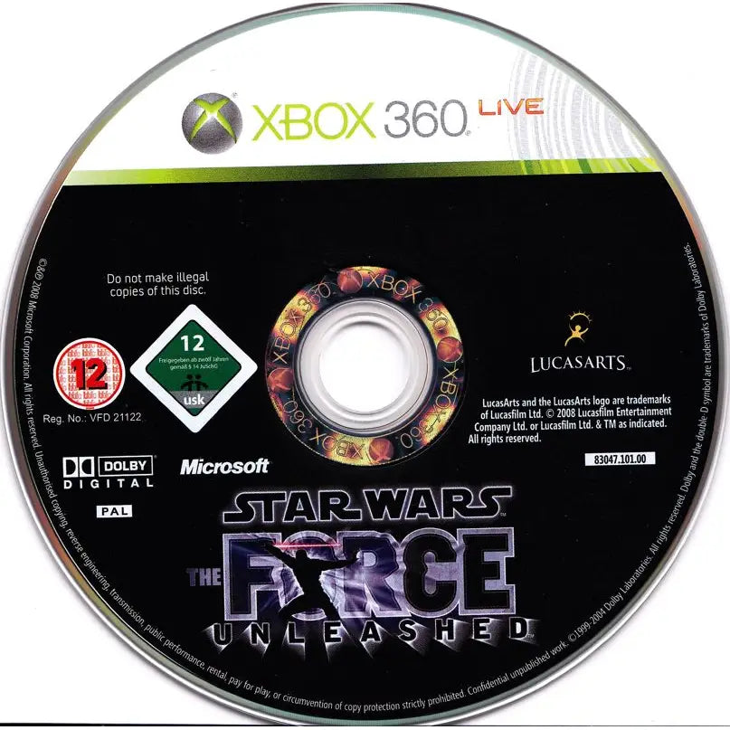 Star Wars Force Unleashed - Xbox 360 Spill - Kun Spill/Disk