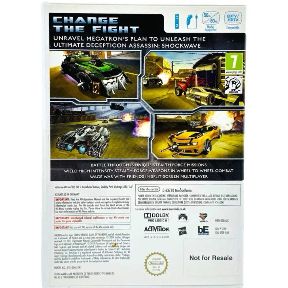 Transformers: Dark Of The Moon Stealth Force Edition - Nintendo Wii Spill
