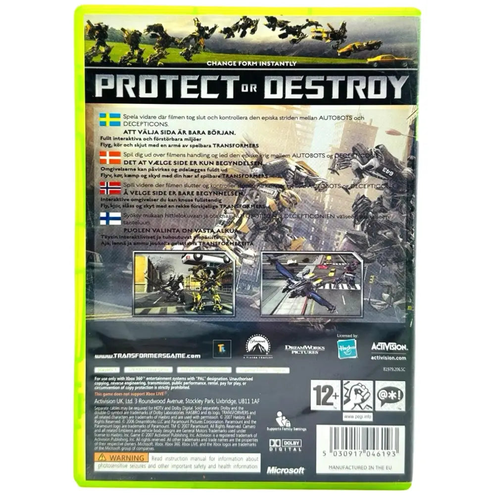 Transformers: The Game - Xbox 360 Spill