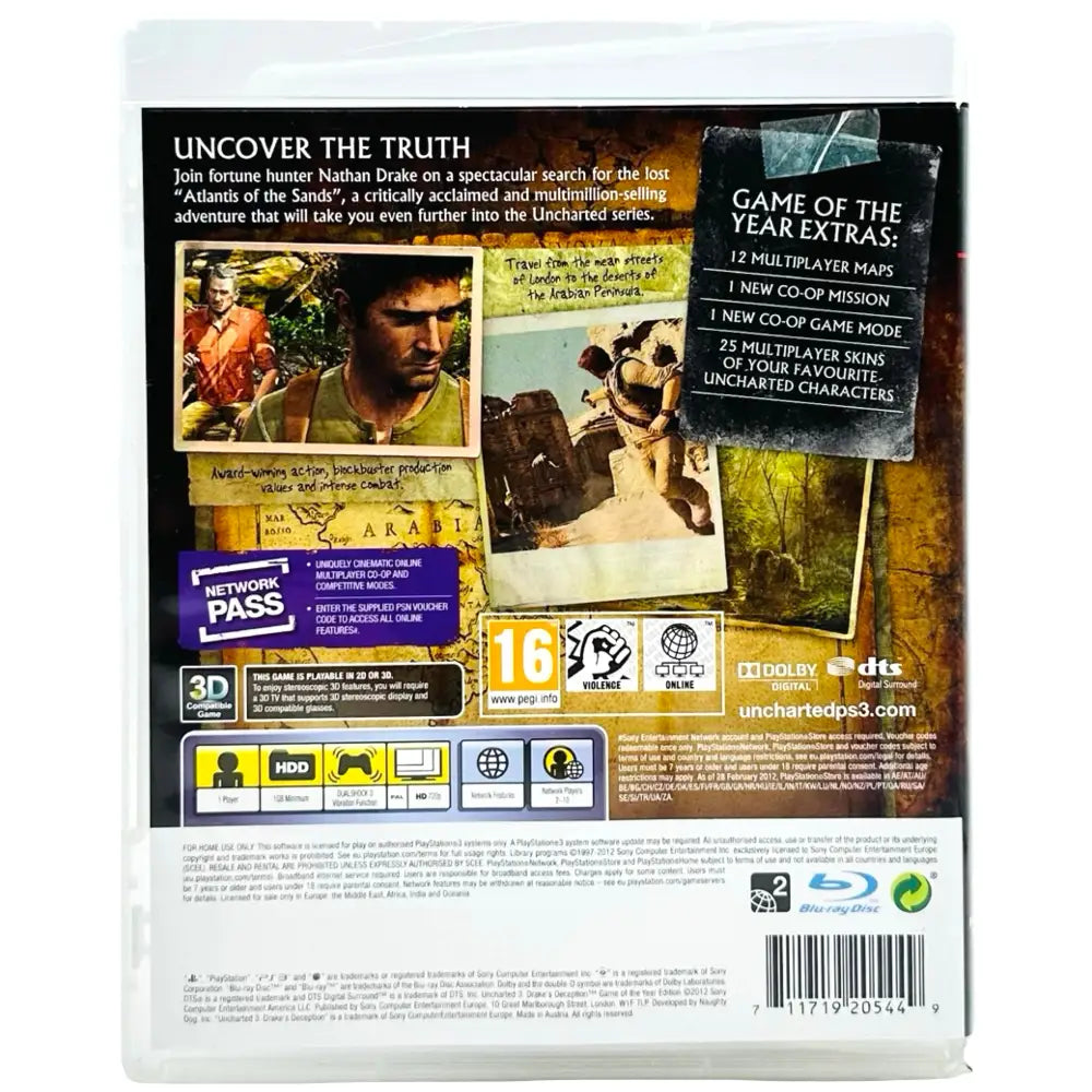 Uncharted 3: Drake’s Deception - PlayStation 3 (PS3) Spill