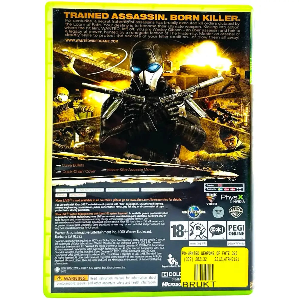 Wanted: Weapons Of Fate - Xbox 360 Spill