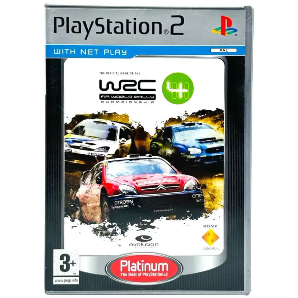 WRC: World Rally Championship 4 - PlayStation 2 (PS2) Spill - Cover - Manual - Spill/Disk / Platinum