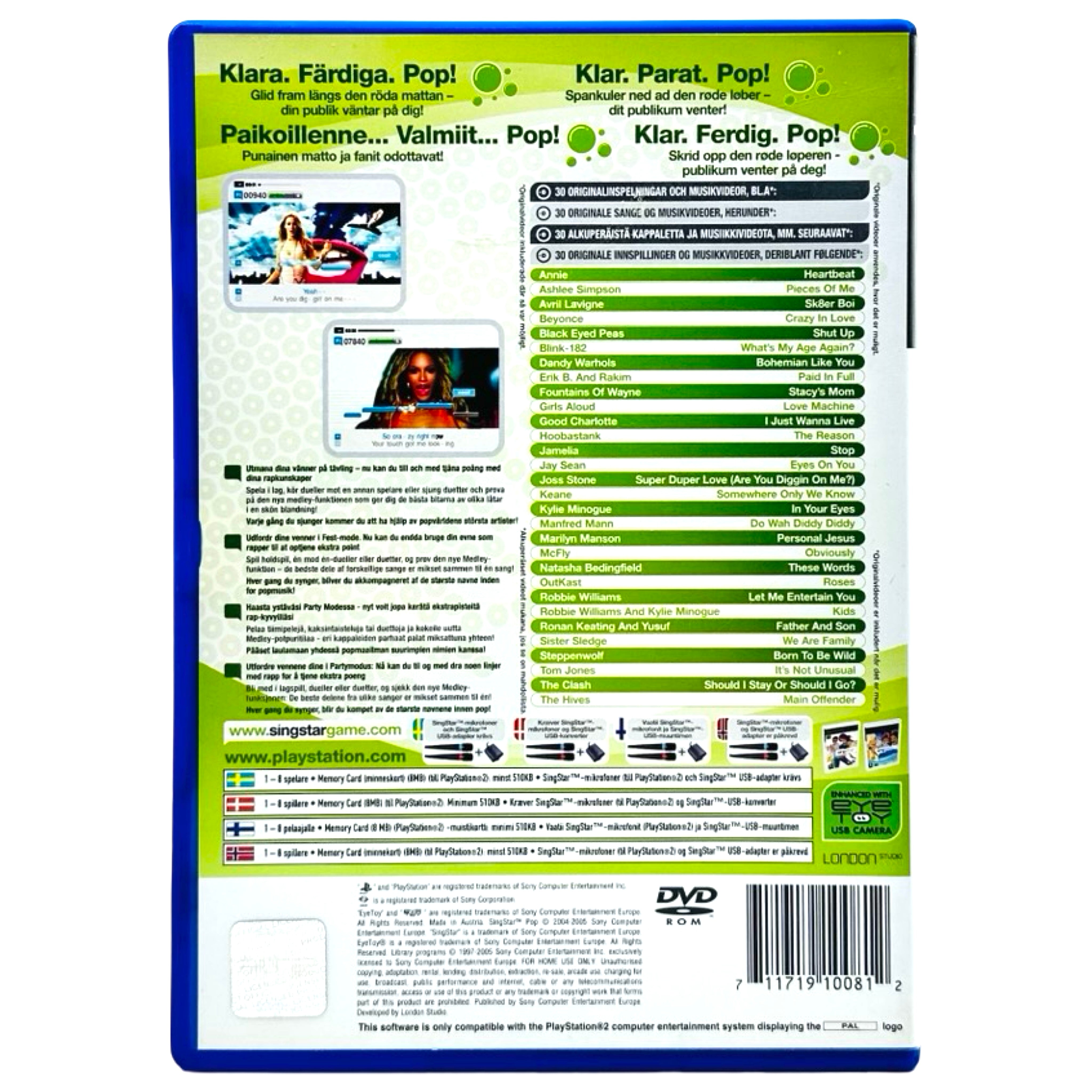 SingStar: Pop - PlayStation 2 (PS2) Spill