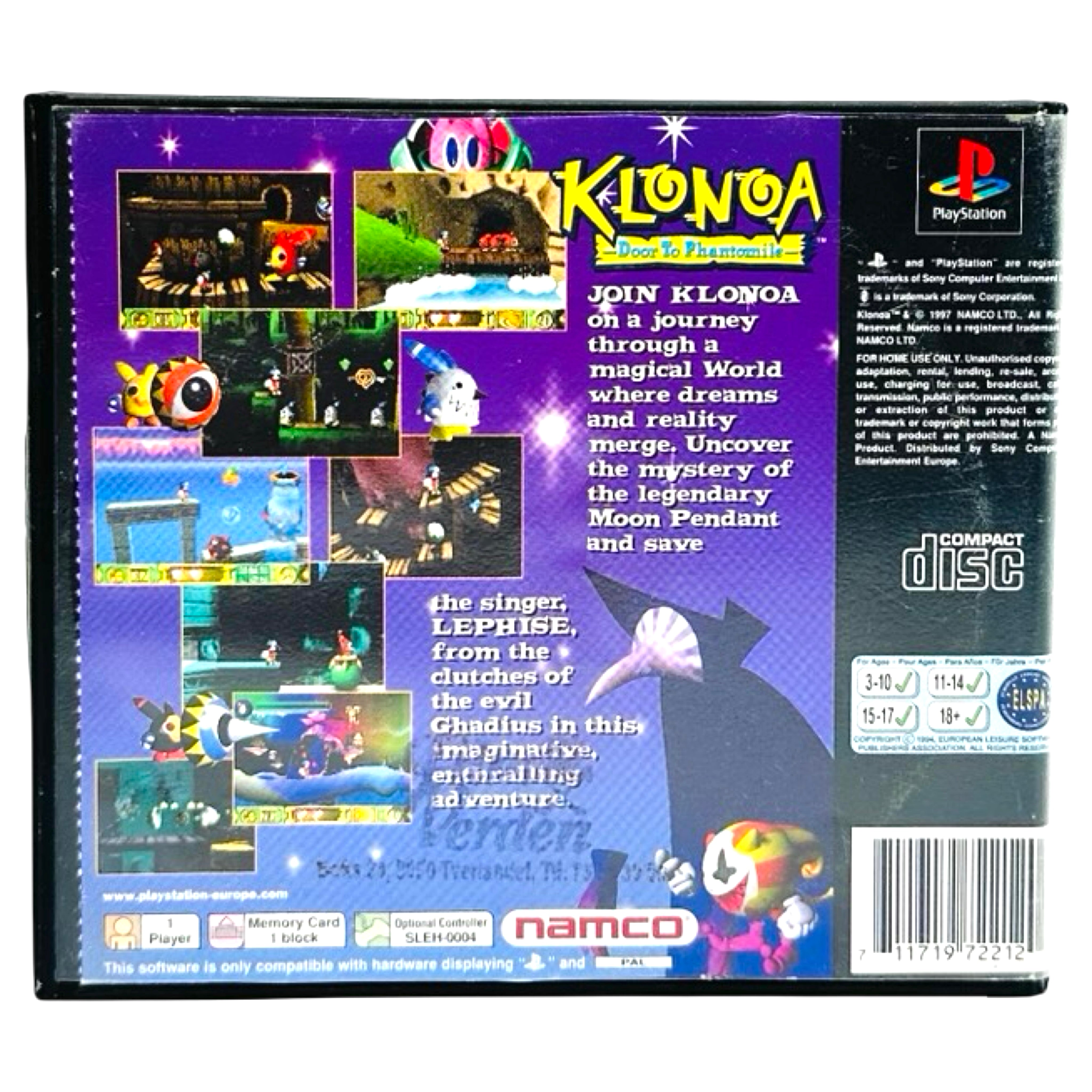 Klonoa Door to Phantomile - PlayStation 1 (PS1) Spill