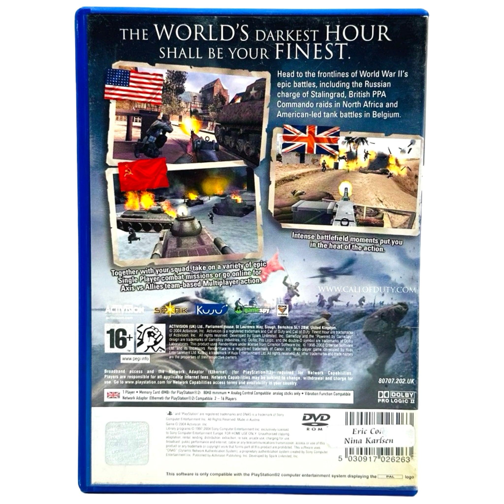 Call Of Duty Finest Hour - PlayStation 2 (PS2) Spill