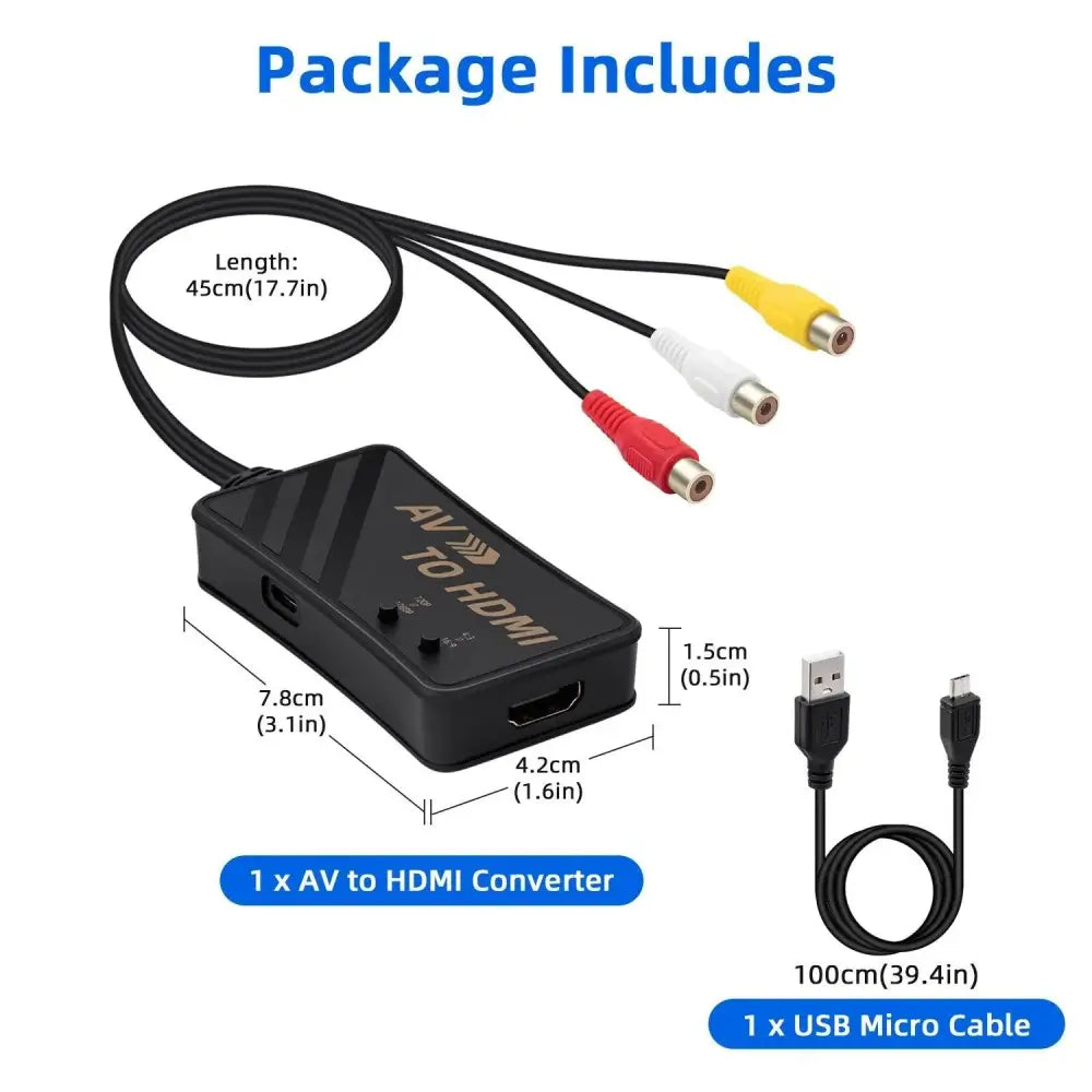 HDTV HDMI Adapter For AV / Kompositt Signaler - RetroGaming.no