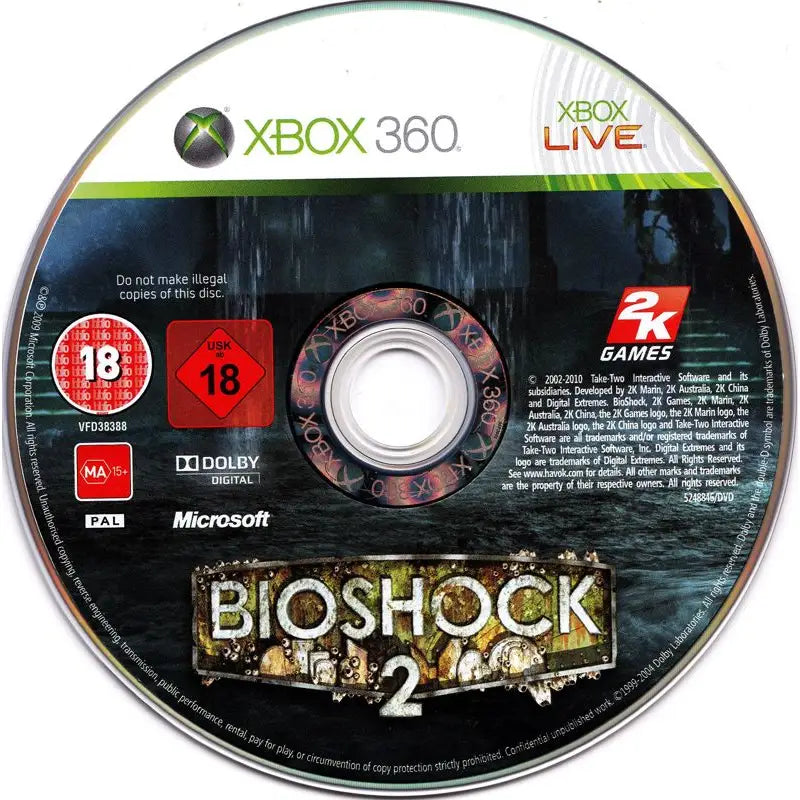 BioShock 2 - Xbox 360 Spill - Kun Spill/Disk