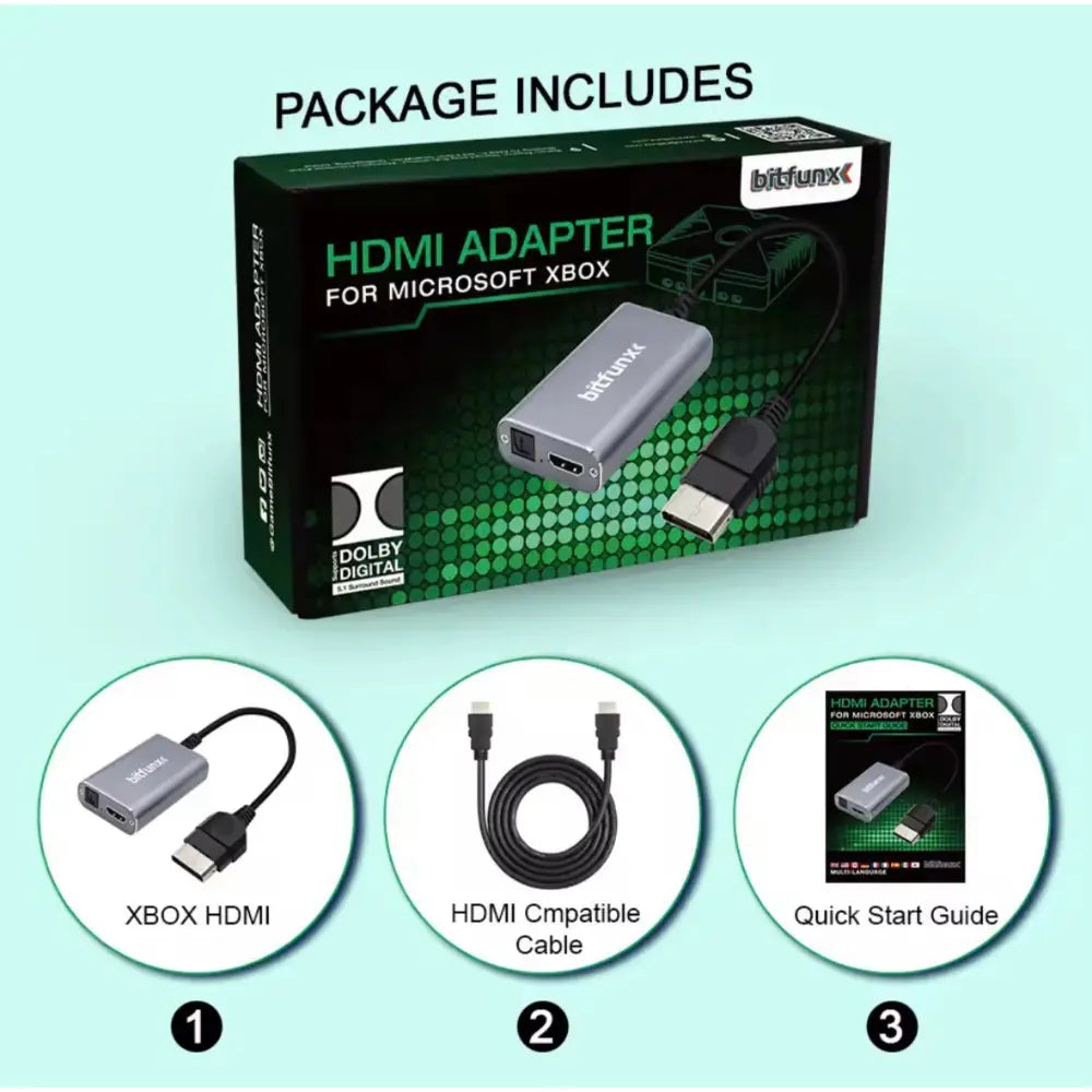 Bitfunx HDMI Adapter for Xbox Classic (Original) – 480p/720p/1080i - Konverter