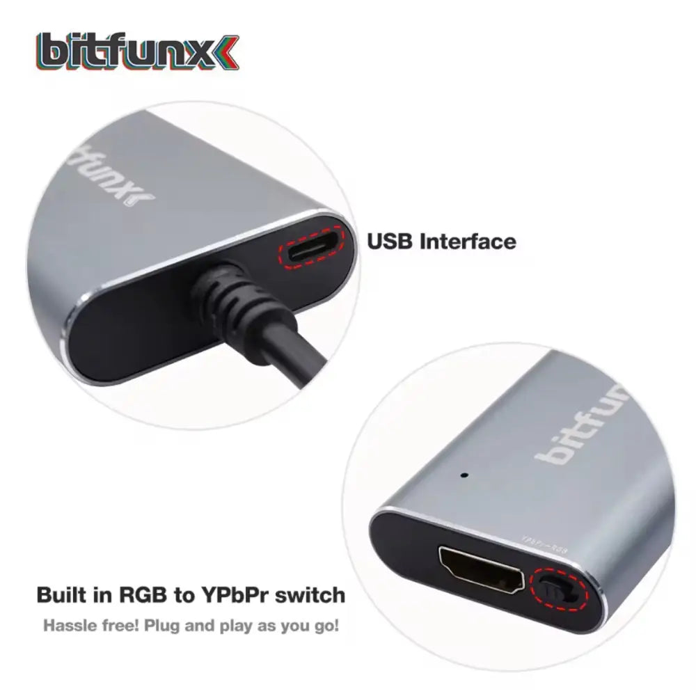 Bitfunx HDMI Adapter kabel for PlayStation PS1 / PS2 (PAL/NTSC opp til 1080p) - Konverter