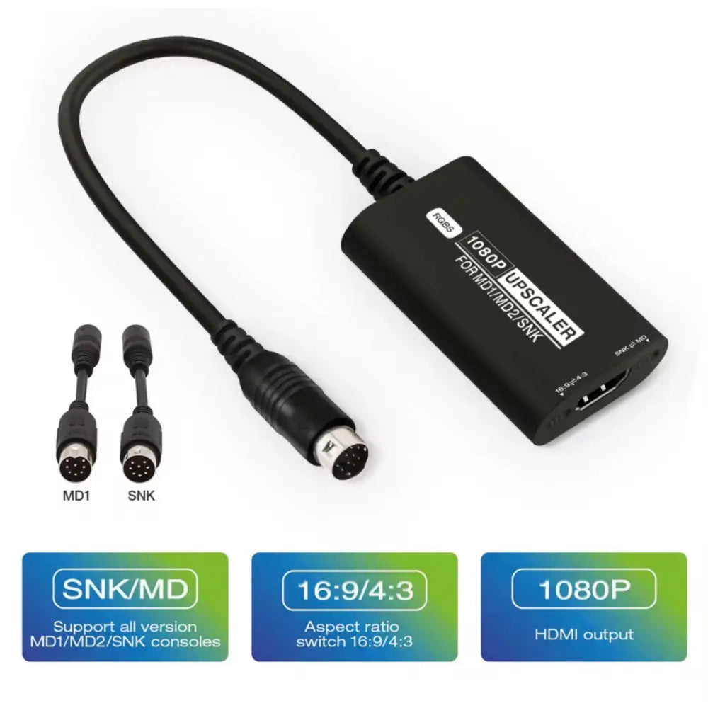 Bitfunx HDMI Konverter for Sega Mega Drive 1 & 2 / Genesis / SNK Neo Geo – 720p/1080p