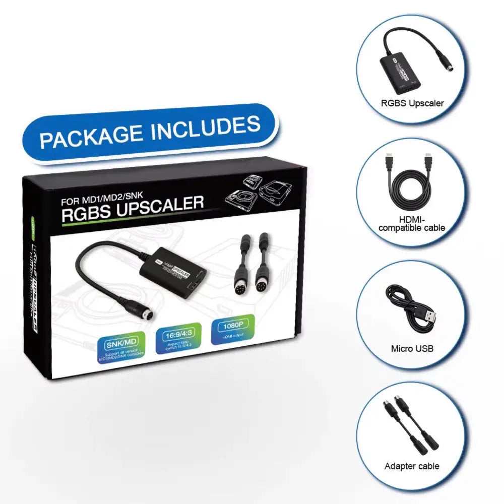 Bitfunx HDMI Konverter for Sega Mega Drive 1 & 2 / Genesis / SNK Neo Geo – 720p/1080p