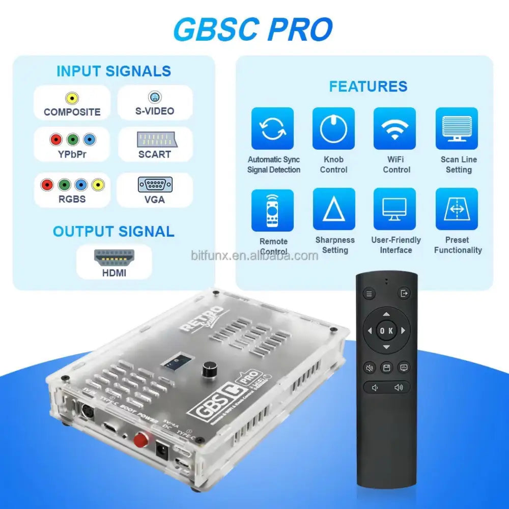Bitfunx RetroScaler GBSC Pro – HDMI-Upscaler Bitfunx RetroScaler GBSC Pro – HDMI-Upscaler
