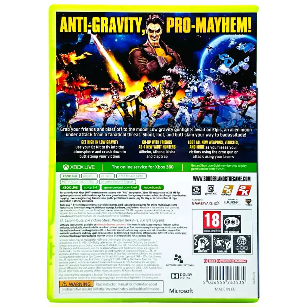 Borderlands: The Pre-Sequel - Xbox 360 Spill